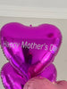 Mother's Day White Roses With Pink Gyp & Personalized balloons.